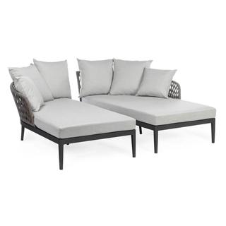 Outdoor lounge set in gray with dark base