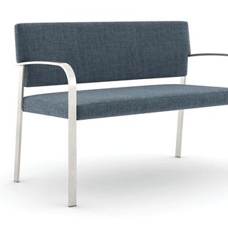 Steel bench with white legs