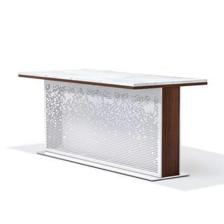 White facade bar top table