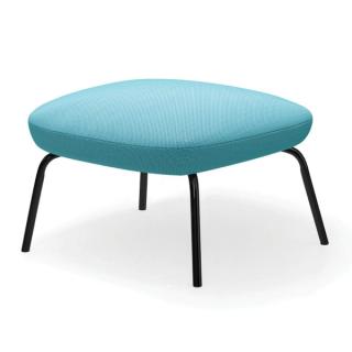 Teal ottoman with black legs