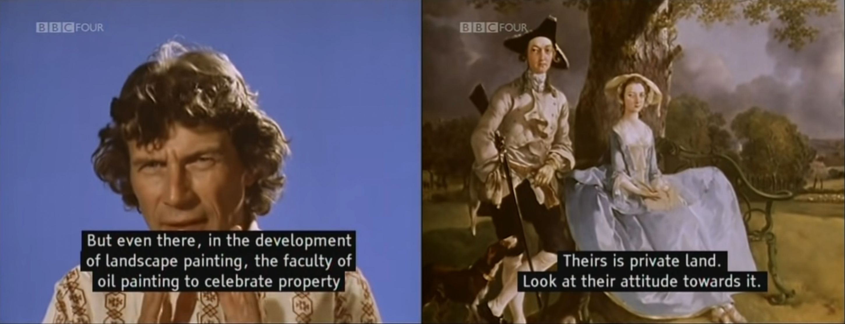 John Berger in “Ways of Seeing” on BBC (1972) —“Mrs and Mrs Andrews” by Thomas Gainsburough, about 1750