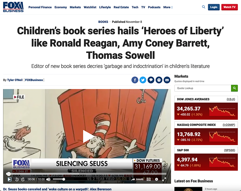 FOX Business: Note the “Dr. Seuss cancel culture” related video attached.