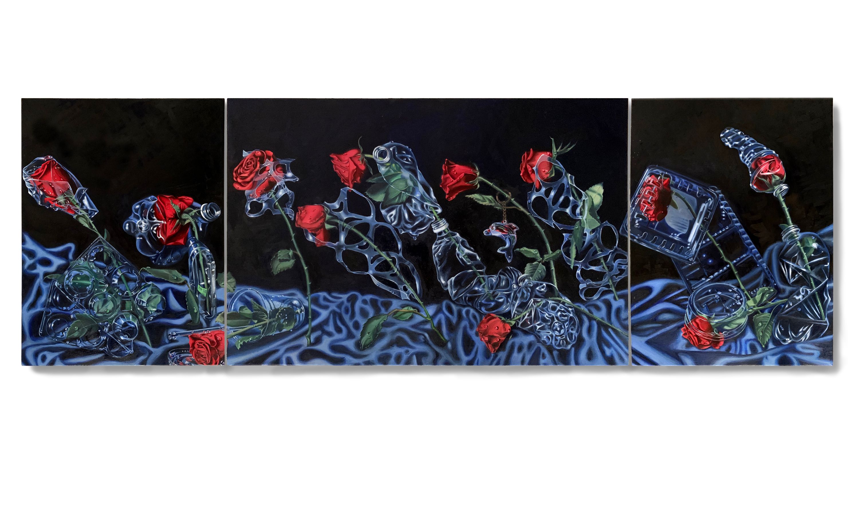 Bed of Roses (Triptych) 20x60 total 2021