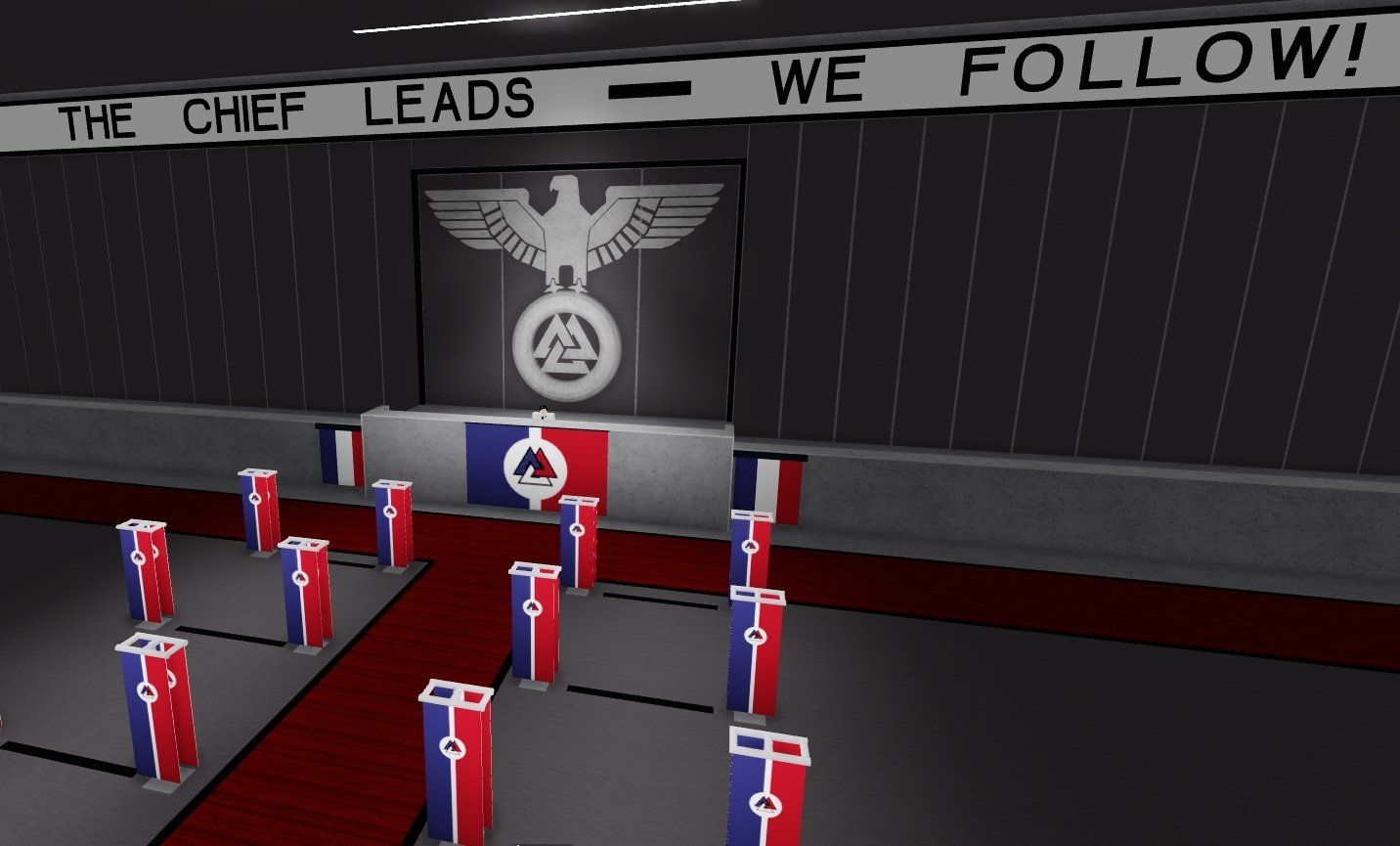 Image of a Valkist convention held in a private Roblox experience, found on the ‘Chiefs’ Twitter