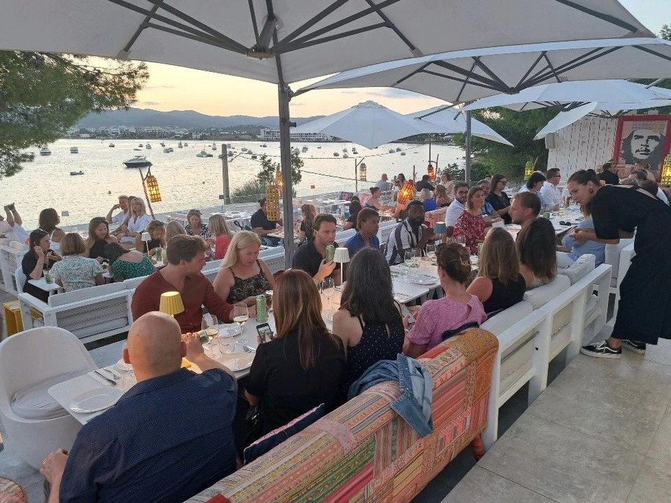 Ibiza Incentive Trip group having dinner in Patchwork restaurant Talamanca