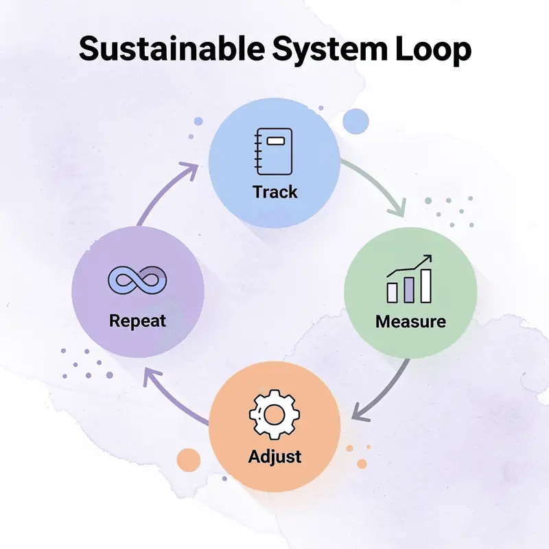 Circular process showing sustainable habit system