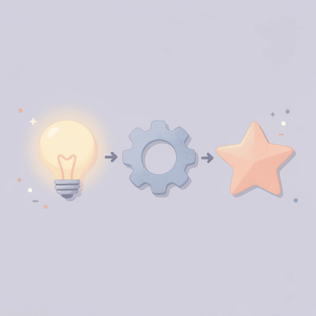 Three icons showing testing, ingredient checking, and manufacturing processes