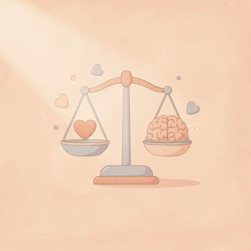 Scale icon showing the difference between short-term tolerance and long-term medication management