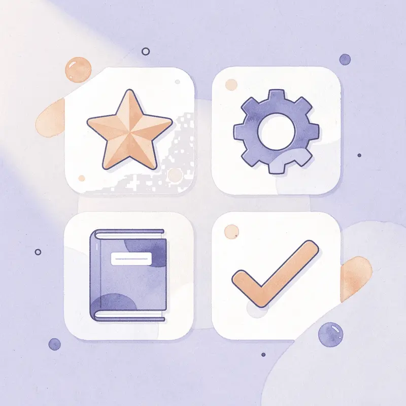 Four icons representing protein, fiber, hydration, and movement habits