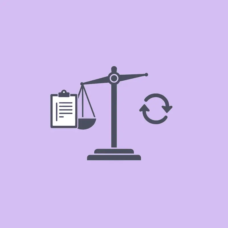 Balance scale comparing manual, tedious tracking on one side with automated, easy tracking on the other