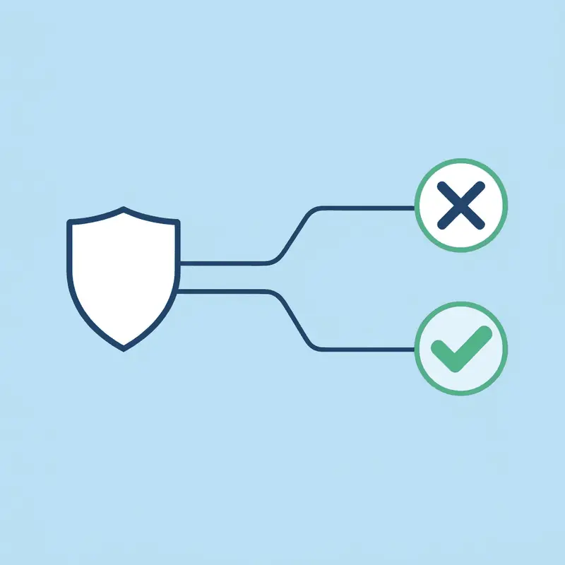 Split path diagram showing safe path leading to verified pharmacy with correct dosage versus dangerous path leading to counterfeit medications with harmful ingredients