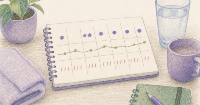 A weekly tracking grid mapping dizzy spells against fluids and days.