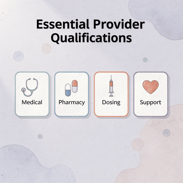 Infographic showing four essential provider qualifications to verify
