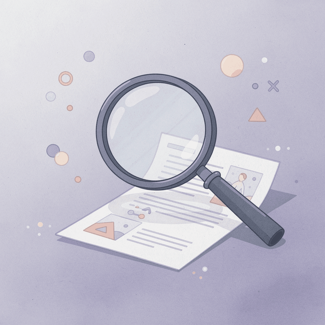 Magnifying glass examining red medication for analysis