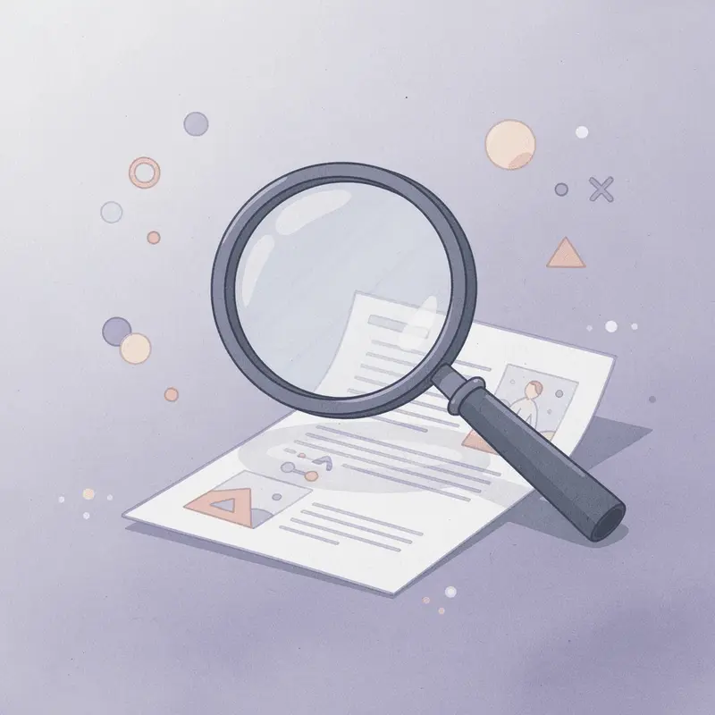 Magnifying glass examining red medication for analysis