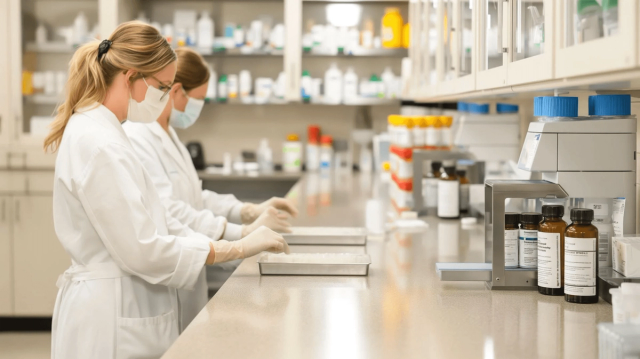 Two persons working in medical lab - GLP 1 Compounding Pharmacy