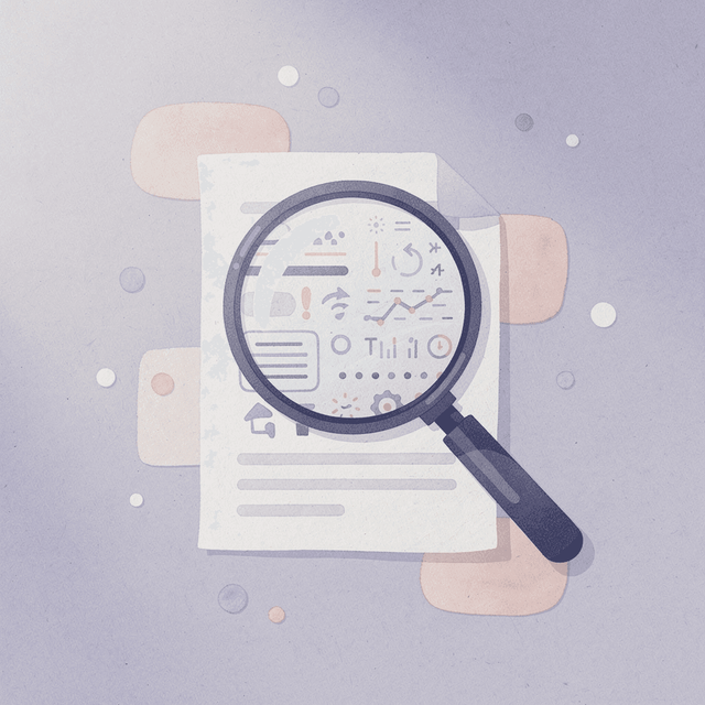 Magnifying glass scene representing the search for sulfur burp triggers through pattern analysis