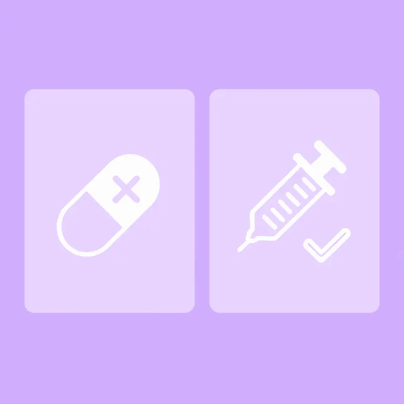 Before and after comparison showing oral pill now matching or exceeding injection effectiveness