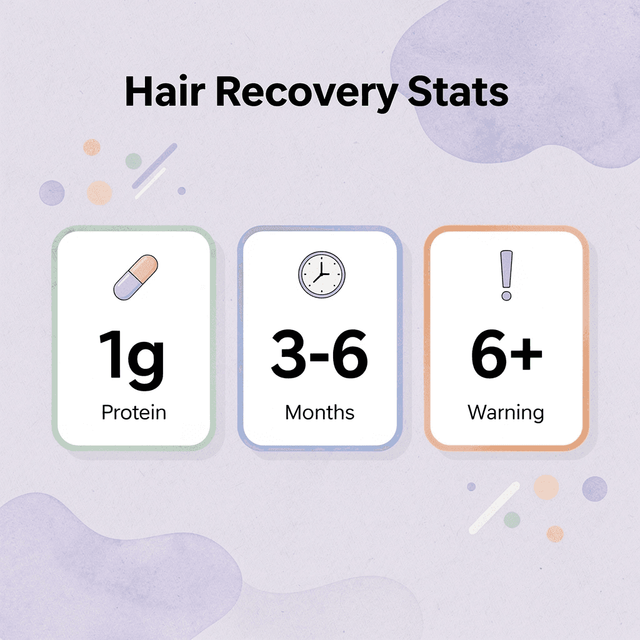 Infographic showing key hair recovery statistics