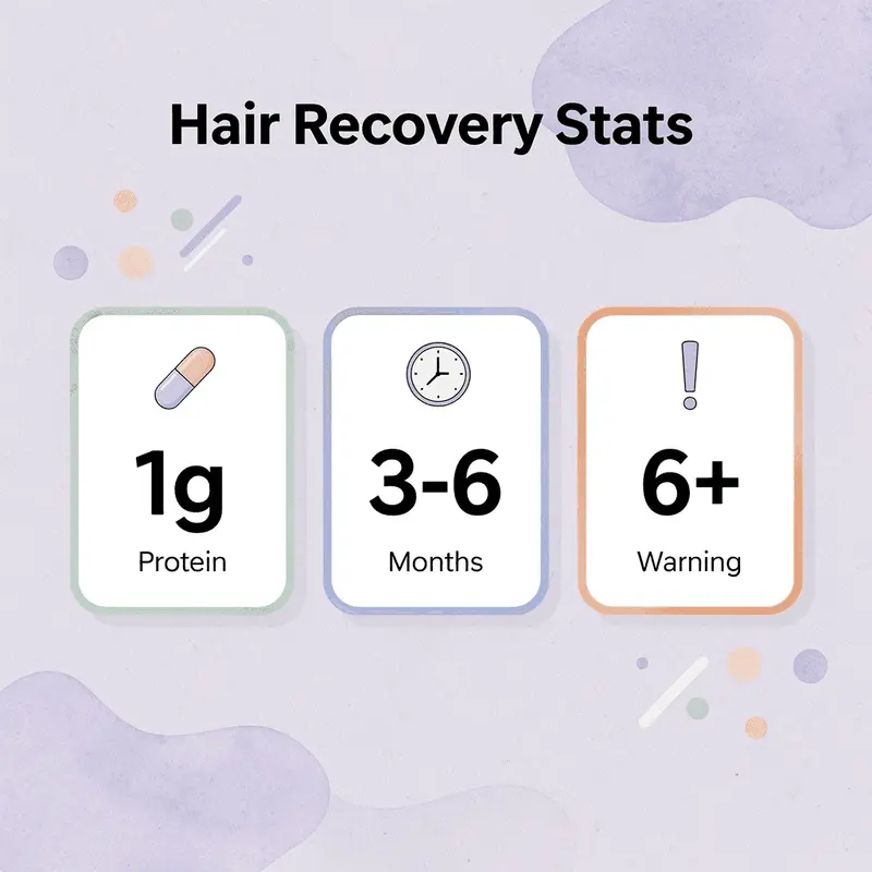 Infographic showing key hair recovery statistics