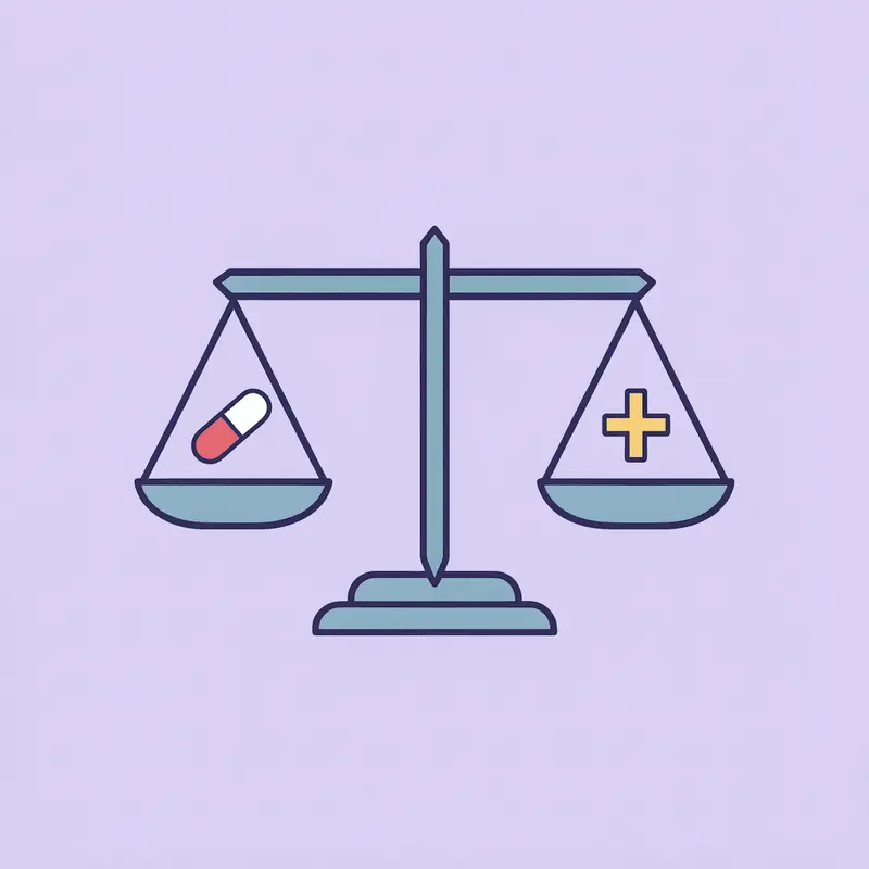 Balance scale showing oral semaglutide on one side and semaglutide plus daily habits on the other, illustrating that both are needed for results