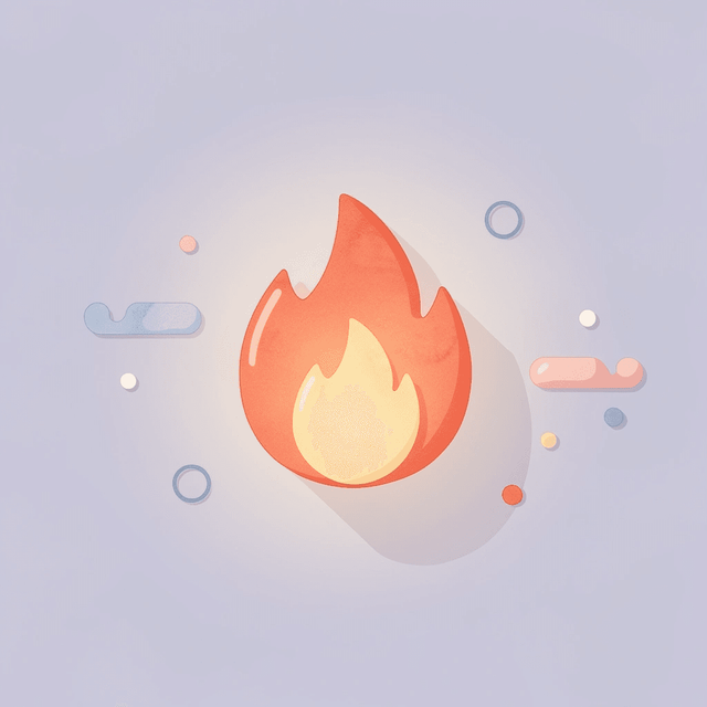 Flame icon representing how menopause changes the body's energy burning