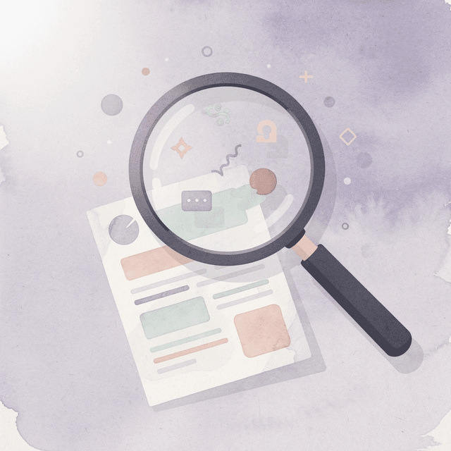 Magnifying glass examining pharmaceutical quality control processes