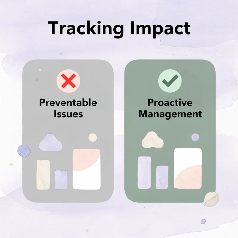 Before and after comparison showing the impact of proactive habit tracking