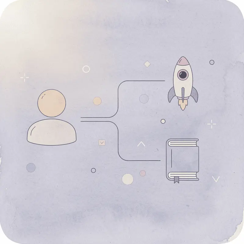 Icon showing one decision splitting into multiple daily choices