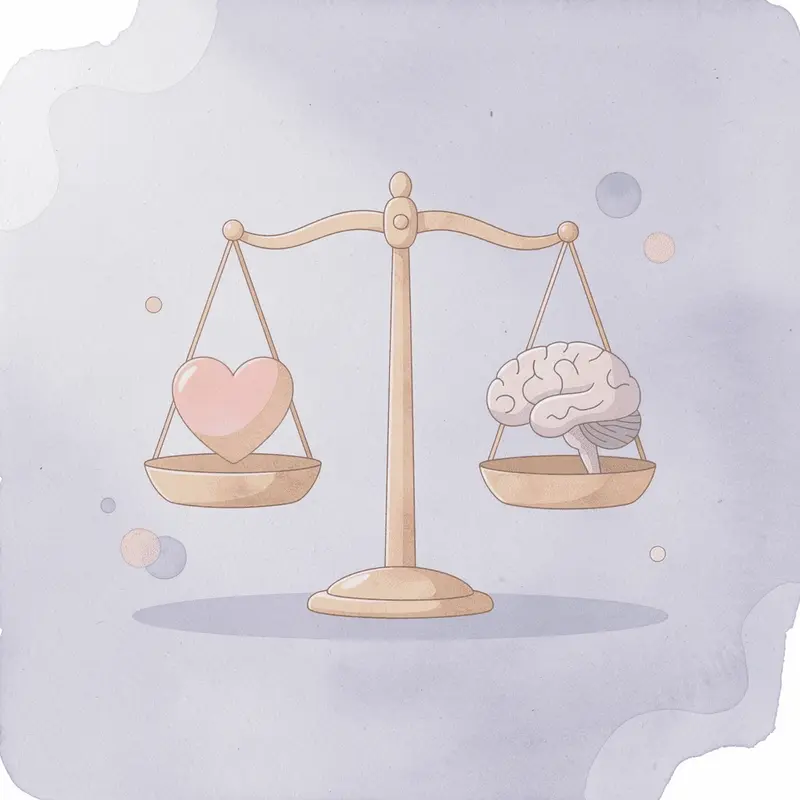 Balance scale weighing predictability versus accessibility