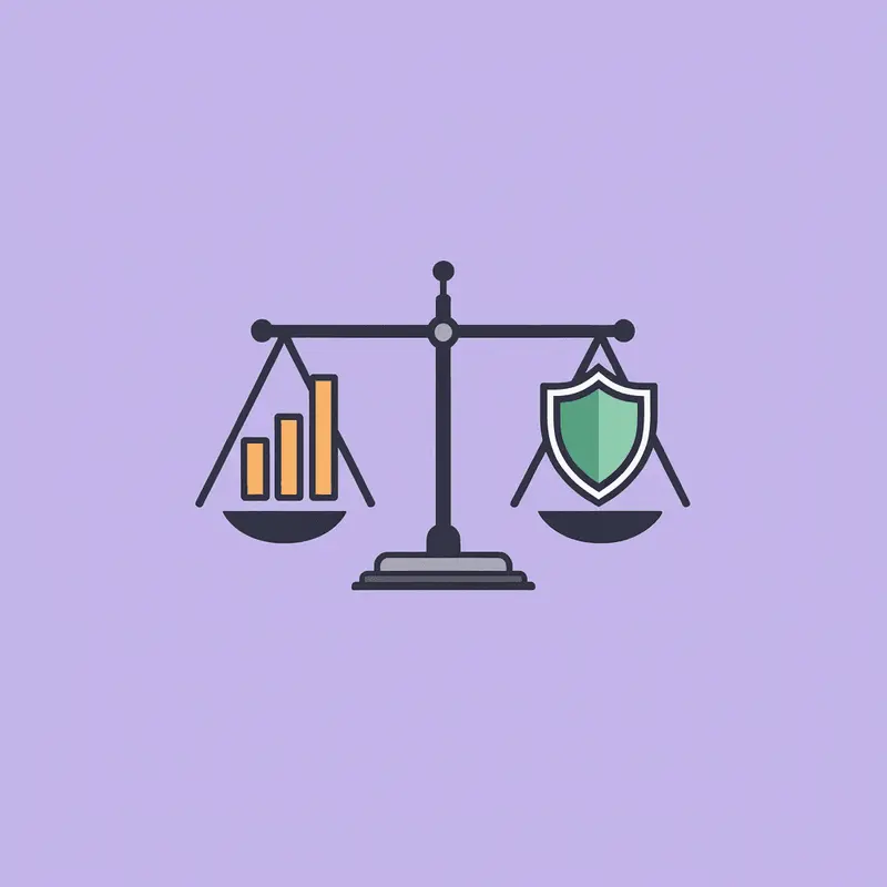  Balance scale comparing outcomes with structure on one side versus without structure on the other