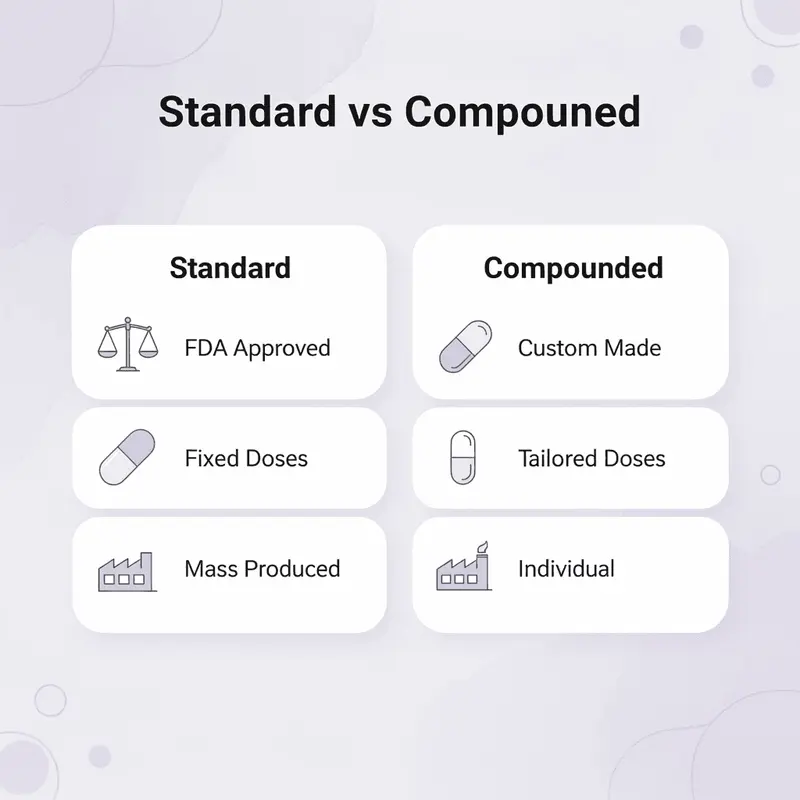 Comparison between standard and compounded medications