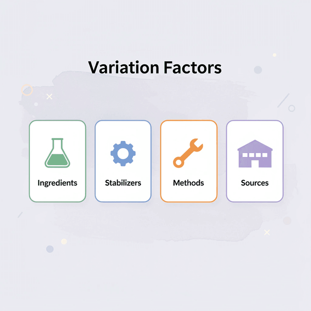 Infographic showing four factors that cause variation in compounded semaglutide