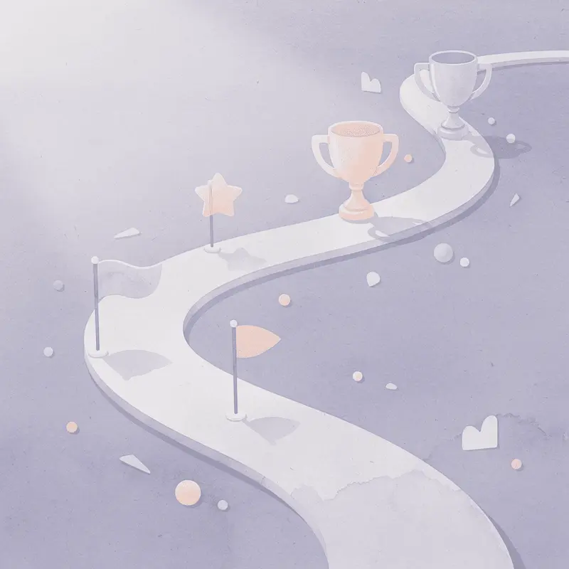 Winding path illustration representing the unpredictable nature of weight loss progress