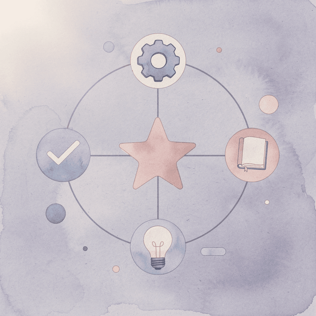 Care ecosystem diagram showing safety at center with provider evaluation, pharmacy, monitoring, and checkmarks