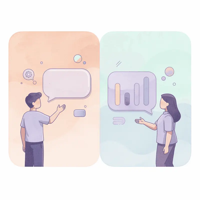 Comparison scene showing overwhelm versus focused approach