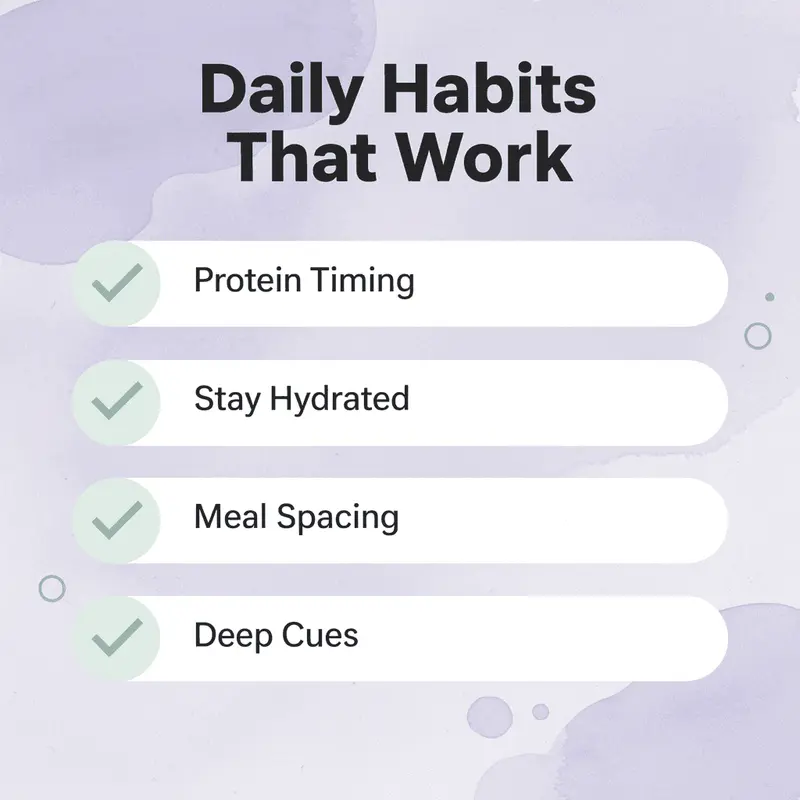 Checklist of daily habits that support better sleep on Zepbound