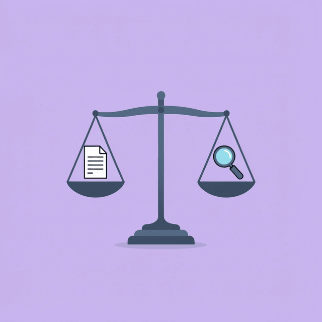 Balance scale comparing controlled clinical trial environment on one side with real-world daily life on the other