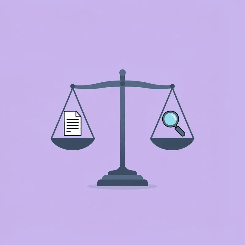 Balance scale comparing controlled clinical trial environment on one side with real-world daily life on the other
