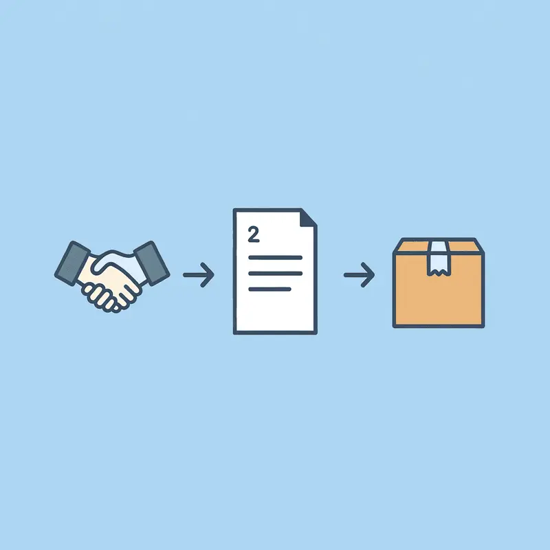 Three-step flow showing telehealth consultation, prescription approval, and pharmacy delivery