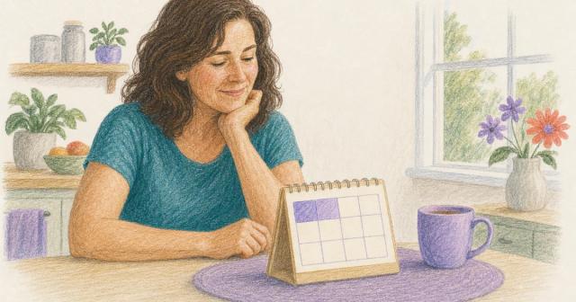 Weekly calendar with the first few days softly shaded