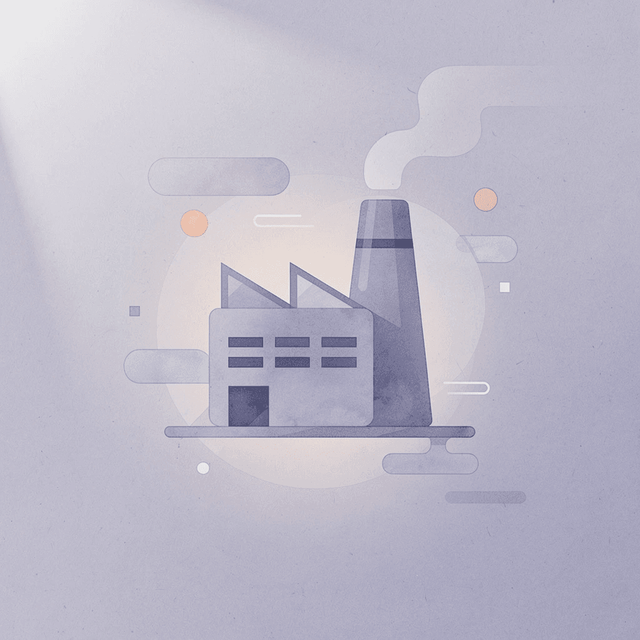 Factory icon representing pharmaceutical manufacturing