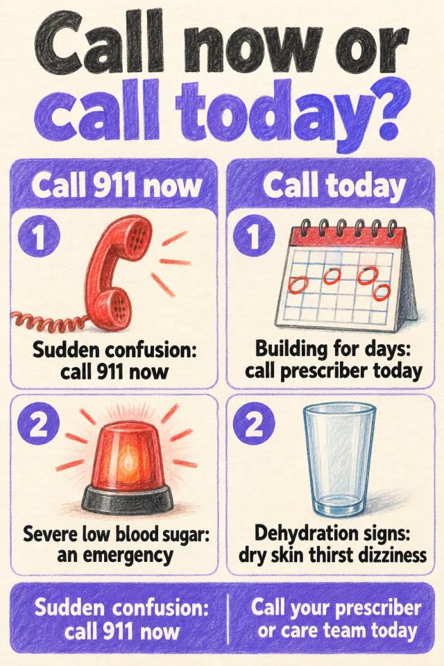 Card splitting confusion into a 911 call now and a call to your prescriber or care team today.