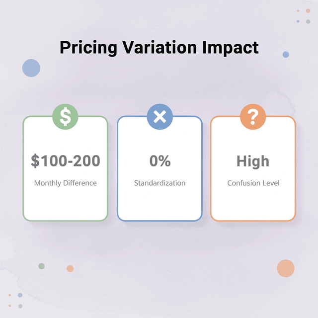 Infographic showing pricing variation statistics