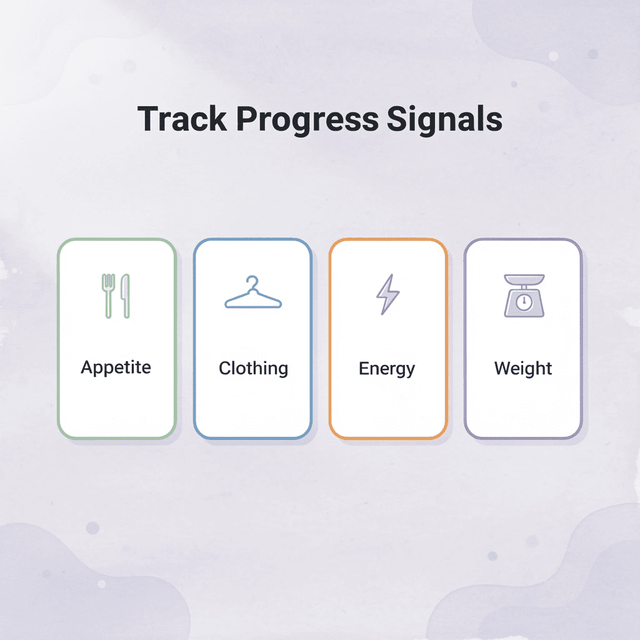 Infographic showing four key progress tracking signals
