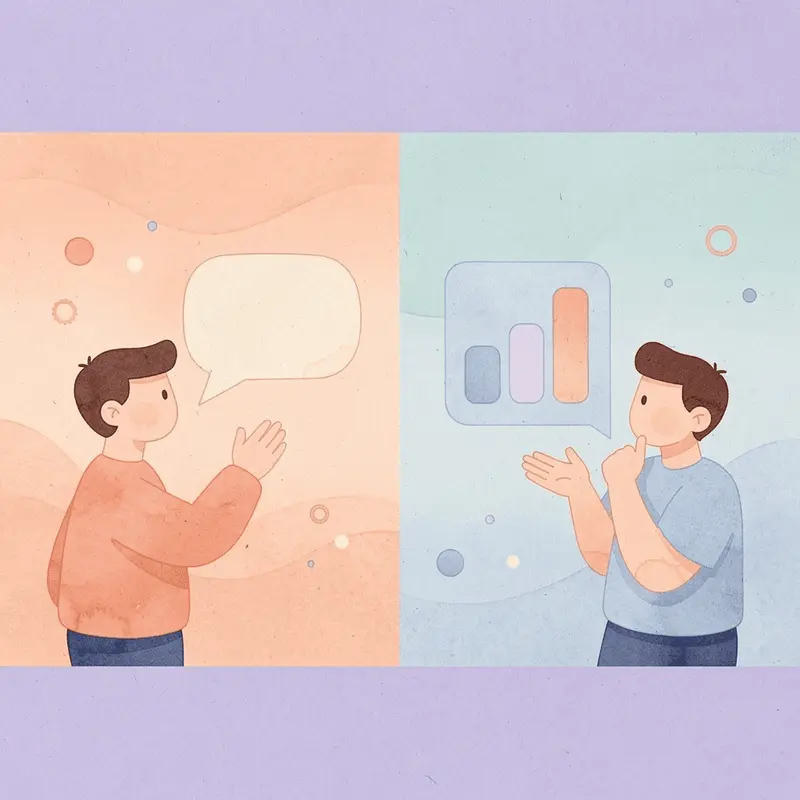 Split scene showing two different treatment paths