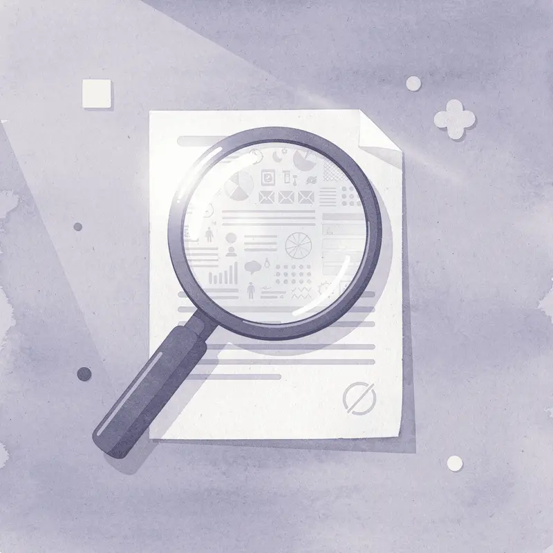Magnifying glass examining medication for quality control