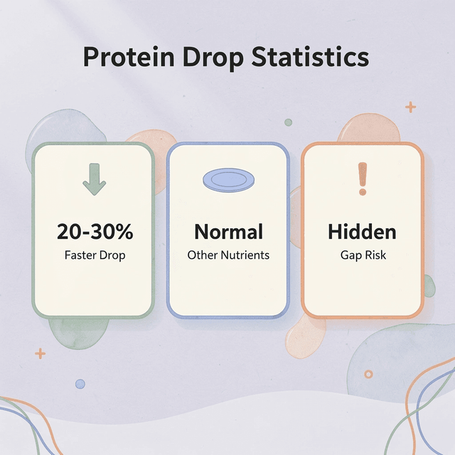 Statistics showing protein intake drops 20-30% faster than other nutrients - How Much Protein on GLP-1