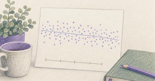 Scattered daily dots with a faint downward average line beginning to emerge