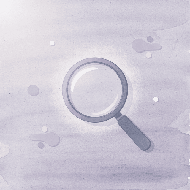 Magnifying glass icon emphasizing the importance of credential verification